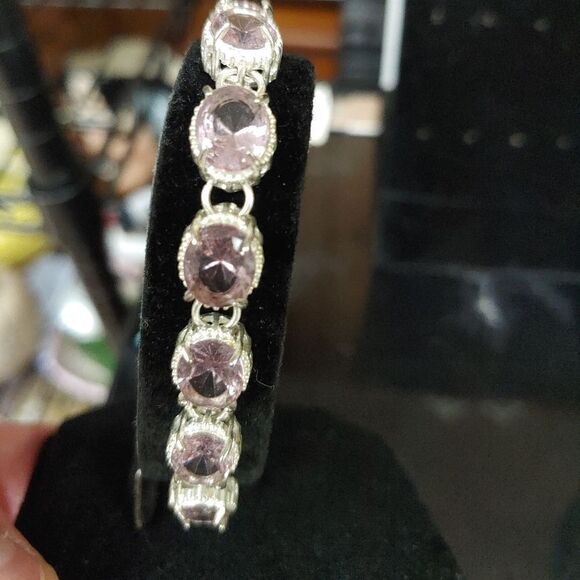 Silver plated purple bracelet - Picture 1 of 6